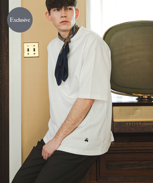 BROOKS BROTHERS(ブルックスブラザーズ)の「『別注』BROOKS BROTHERS×UR GF LOGO S/S T-SHIRTS(Tシャツ/カットソー・メンズ・ネイビー/ホワイト/ブラック・MEDIUM/LARGE/X-LARGE)」の1枚目の写真