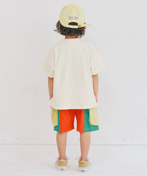 p.premier(ピードットプルミエ)の「FLOWERSフォトプリント半袖Tシャツ(Tシャツ/カットソー・キッズ・オフホワイト/ライトイエロー/サックスブルー・80/90/100/110/120/130/140)」の5枚目の写真