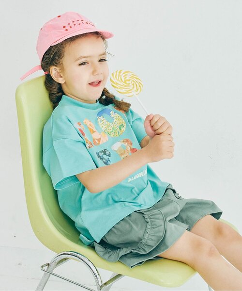 p.premier(ピードットプルミエ)の「FLOWERSフォトプリント半袖Tシャツ(Tシャツ/カットソー・キッズ・オフホワイト/ライトイエロー/サックスブルー・80/90/100/110/120/130/140)」の10枚目の写真