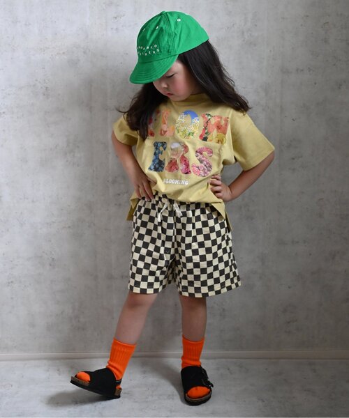 p.premier(ピードットプルミエ)の「FLOWERSフォトプリント半袖Tシャツ(Tシャツ/カットソー・キッズ・オフホワイト/ライトイエロー/サックスブルー・80/90/100/110/120/130/140)」の11枚目の写真