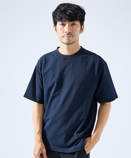 ABAHOUSE GRAY(アバハウスグレイ)の「【快適機能素材】ハイツイスト カノコ 半袖Tシャツ / ニットTシャツ(Tシャツ/カットソー・メンズ・ブラック/ホワイト/ライトグレー/ネイビー・46/48)」の4枚目の写真