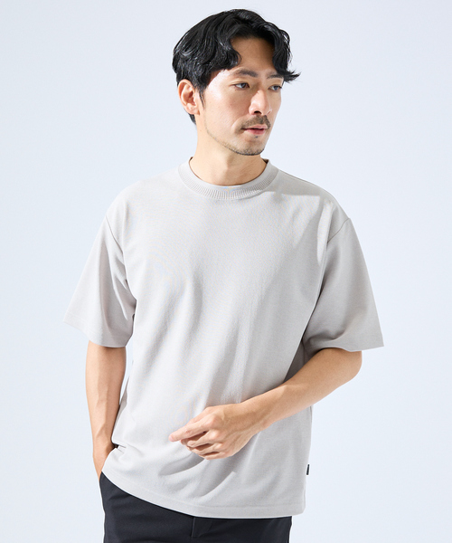 ABAHOUSE GRAY(アバハウスグレイ)の「【快適機能素材】ハイツイスト カノコ 半袖Tシャツ / ニットTシャツ(Tシャツ/カットソー・メンズ・ブラック/ホワイト/ライトグレー/ネイビー・46/48)」の3枚目の写真