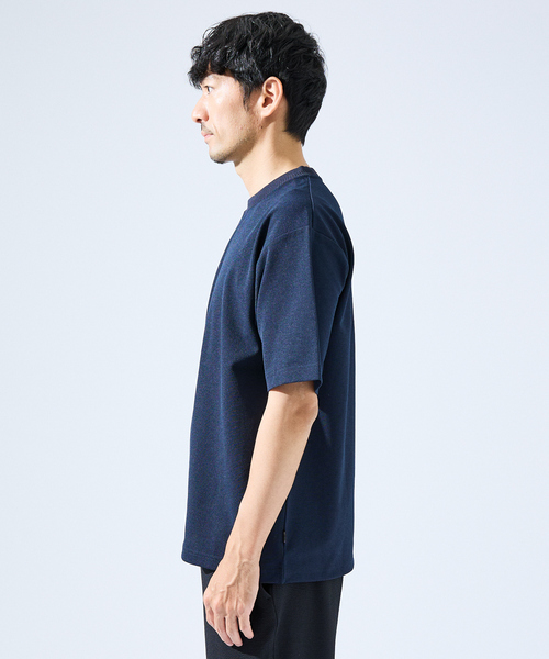 ABAHOUSE GRAY(アバハウスグレイ)の「【快適機能素材】ハイツイスト カノコ 半袖Tシャツ / ニットTシャツ(Tシャツ/カットソー・メンズ・ブラック/ホワイト/ライトグレー/ネイビー・46/48)」の6枚目の写真