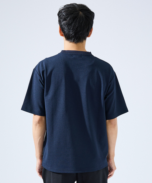 ABAHOUSE GRAY(アバハウスグレイ)の「【快適機能素材】ハイツイスト カノコ 半袖Tシャツ / ニットTシャツ(Tシャツ/カットソー・メンズ・ブラック/ホワイト/ライトグレー/ネイビー・46/48)」の7枚目の写真