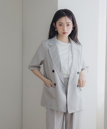 Petitjo | 小さいサイズ　麻調ハーフスリーブジャケット　低身長さん・小柄女性(カバーオール)