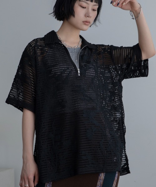 VACANCY(ヴァカンシー)の「ハーフZIPレースオーバーシャツ/ヴィンテージ花柄(シャツ/ブラウス・レディース・アイボリー/ブラック・FREE)」の16枚目の写真