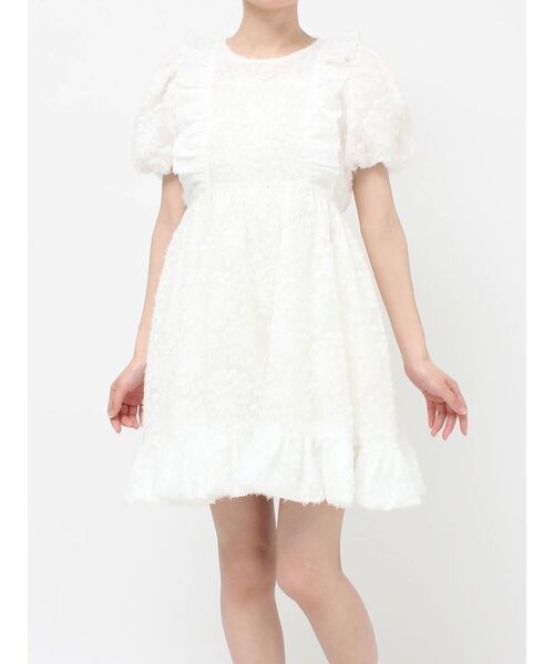 merry jenny（メリージェニー）の「ジャガードフレアミニワンピース（ワンピース・レディース・オフホワイト/ブルー/ブラック・FREE）」の4枚目の写真