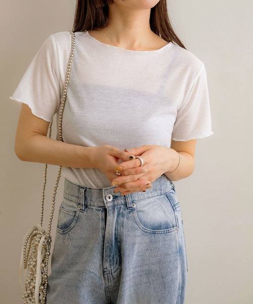 NOAHL(ノアル)の「【NOAHL】シアートップス(Tシャツ/カットソー・レディース・ホワイト系/オリーブ/ホワイト/チャコール・FS)」の11枚目の写真