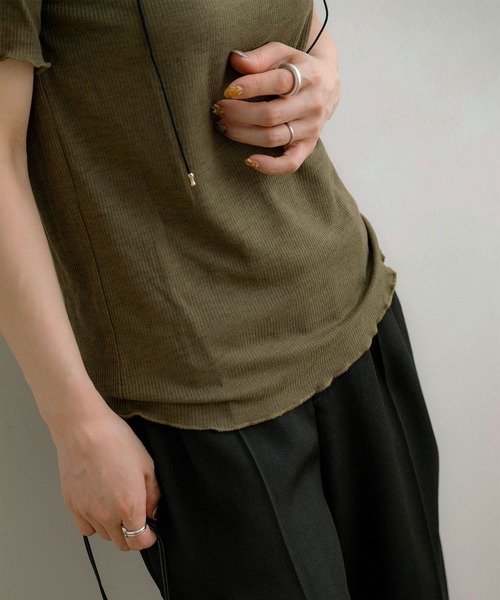 NOAHL(ノアル)の「【NOAHL】シアートップス(Tシャツ/カットソー・レディース・ホワイト系/オリーブ/ホワイト/チャコール・FS)」の21枚目の写真