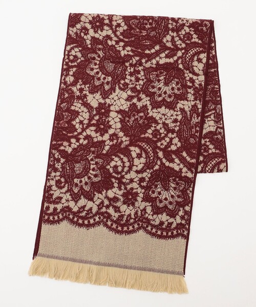 TOCCA（トッカ）の「LACE JAQUARD STOLE ストール（マフラー・レディース・レッド系/ブラック系/ピンク系・F）」の12枚目の写真