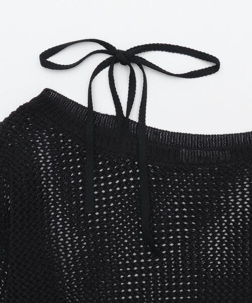 WEGO（ウィゴー）の「WEGO/2WAYオフショルメッシュニット（Tシャツ/カットソー・レディース・ブラック系その他5/ブラック/ホワイト・FREE）」の6枚目の写真