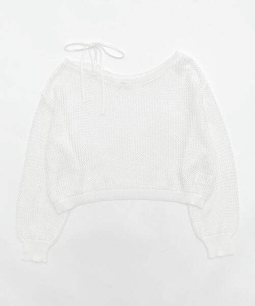 WEGO（ウィゴー）の「WEGO/2WAYオフショルメッシュニット（Tシャツ/カットソー・レディース・ブラック系その他5/ブラック/ホワイト・FREE）」の12枚目の写真