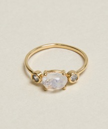 Zoule（ゾーラ）の「Zoule ゾーラ：Mon bijouxシリーズ　nora　天然石　ムーンストーン  サンストーン  ラブラドライト  ブルーカルセドニー　リング（リング）」