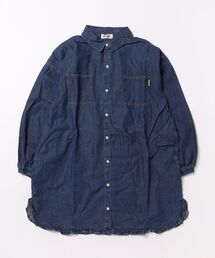 MAKE YOUR DAY | 裾フリルシャツワンピース■150.160cm(シャツワンピース)