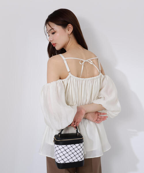 PROPORTION BODY DRESSING（プロポーションボディドレッシング）の「シャーリングオフショルブラウス / 1215210705（シャツ/ブラウス・レディース・ホワイト系その他/ブラウン/ピンク・FREE）」の9枚目の写真