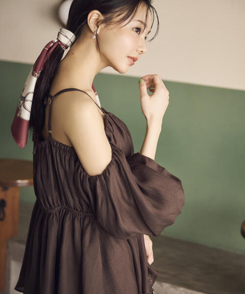 PROPORTION BODY DRESSING（プロポーションボディドレッシング）の「シャーリングオフショルブラウス / 1215210705（シャツ/ブラウス・レディース・ホワイト系その他/ブラウン/ピンク・FREE）」の12枚目の写真