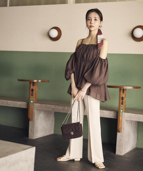 PROPORTION BODY DRESSING（プロポーションボディドレッシング）の「シャーリングオフショルブラウス / 1215210705（シャツ/ブラウス・レディース・ホワイト系その他/ブラウン/ピンク・FREE）」の13枚目の写真