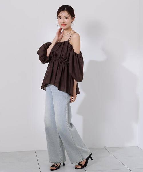 PROPORTION BODY DRESSING（プロポーションボディドレッシング）の「シャーリングオフショルブラウス / 1215210705（シャツ/ブラウス・レディース・ホワイト系その他/ブラウン/ピンク・FREE）」の15枚目の写真