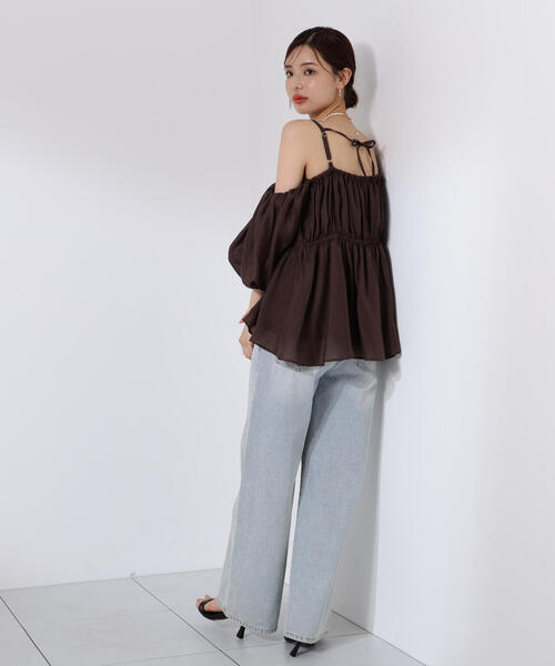 PROPORTION BODY DRESSING（プロポーションボディドレッシング）の「シャーリングオフショルブラウス / 1215210705（シャツ/ブラウス・レディース・ホワイト系その他/ブラウン/ピンク・FREE）」の16枚目の写真
