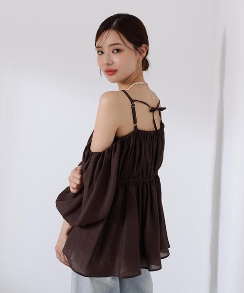 PROPORTION BODY DRESSING（プロポーションボディドレッシング）の「シャーリングオフショルブラウス / 1215210705（シャツ/ブラウス・レディース・ホワイト系その他/ブラウン/ピンク・FREE）」の17枚目の写真