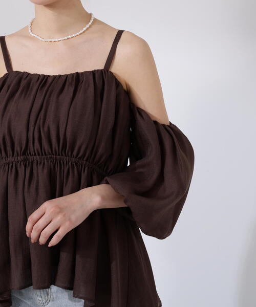 PROPORTION BODY DRESSING（プロポーションボディドレッシング）の「シャーリングオフショルブラウス / 1215210705（シャツ/ブラウス・レディース・ホワイト系その他/ブラウン/ピンク・FREE）」の18枚目の写真