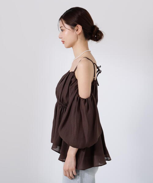 PROPORTION BODY DRESSING（プロポーションボディドレッシング）の「シャーリングオフショルブラウス / 1215210705（シャツ/ブラウス・レディース・ホワイト系その他/ブラウン/ピンク・FREE）」の20枚目の写真