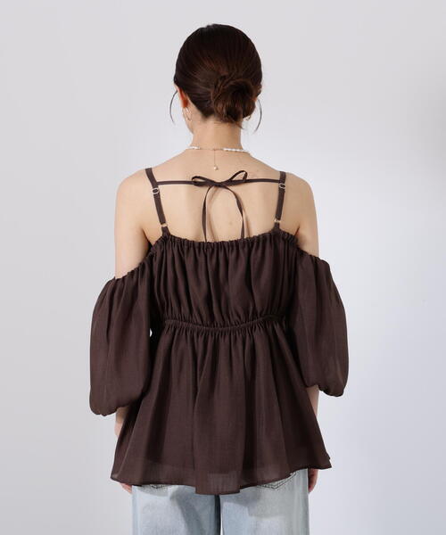 PROPORTION BODY DRESSING（プロポーションボディドレッシング）の「シャーリングオフショルブラウス / 1215210705（シャツ/ブラウス・レディース・ホワイト系その他/ブラウン/ピンク・FREE）」の21枚目の写真