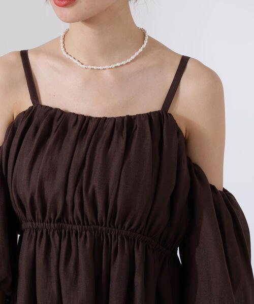 PROPORTION BODY DRESSING（プロポーションボディドレッシング）の「シャーリングオフショルブラウス / 1215210705（シャツ/ブラウス・レディース・ホワイト系その他/ブラウン/ピンク・FREE）」の22枚目の写真