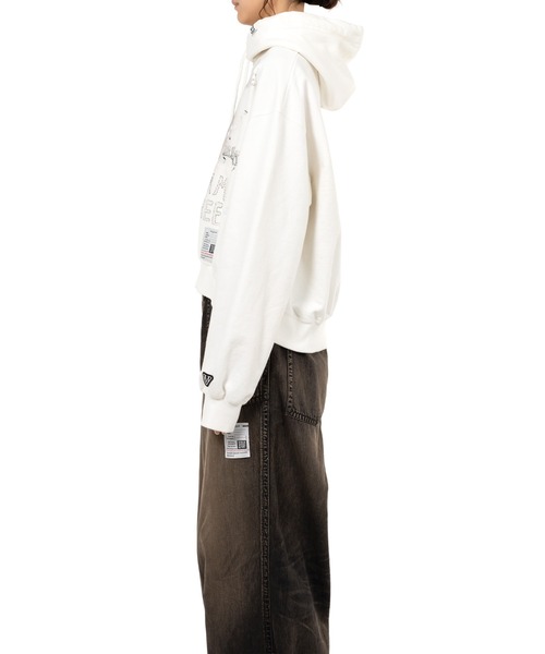 Maison MIHARA YASUHIRO(メゾンミハラヤスヒロ)の「Cat Printed Embellished Distressed Hoodie(スウェット・レディース・ホワイト/ブラック・38/36)」の5枚目の写真