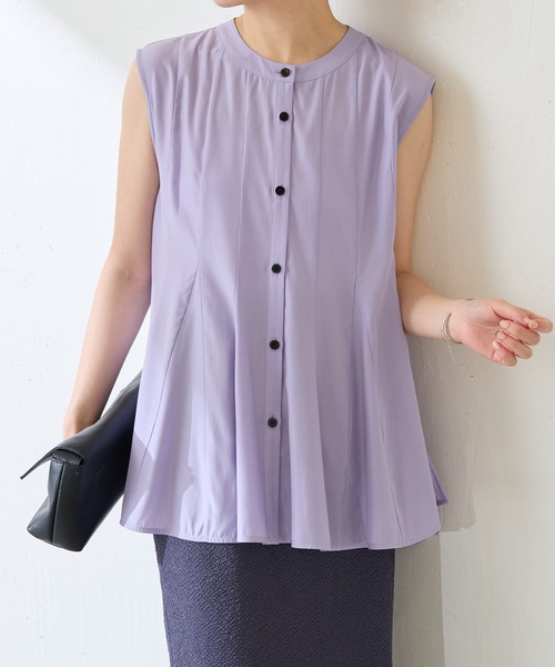 COLLAGE GALLARDAGALANTE（コラージュガリャルダガランテ）の「フィブリルフレアーブラウス（シャツ/ブラウス・レディース・ダークブラウン/パープル・FREE）」の2枚目の写真