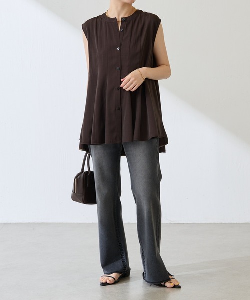 COLLAGE GALLARDAGALANTE（コラージュガリャルダガランテ）の「フィブリルフレアーブラウス（シャツ/ブラウス・レディース・ダークブラウン/パープル・FREE）」の5枚目の写真