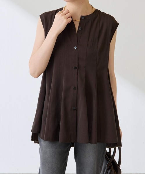 COLLAGE GALLARDAGALANTE（コラージュガリャルダガランテ）の「フィブリルフレアーブラウス（シャツ/ブラウス・レディース・ダークブラウン/パープル・FREE）」の4枚目の写真