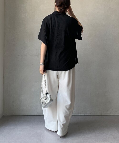DouDou 半袖ジャケット　黒 DouDou（ドゥドゥ）の「メッシュ半袖ジャケット（テーラード