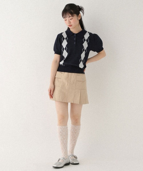 Heather(ヘザー)の「カツラギプリーツミニスカート 575269(スカート・レディース・ベージュ/ブラック・S/M)」の16枚目の写真