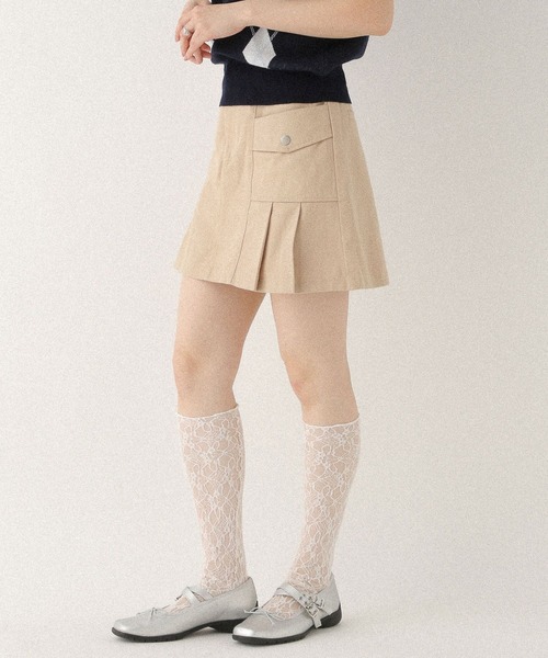 Heather(ヘザー)の「カツラギプリーツミニスカート 575269(スカート・レディース・ベージュ/ブラック・S/M)」の14枚目の写真