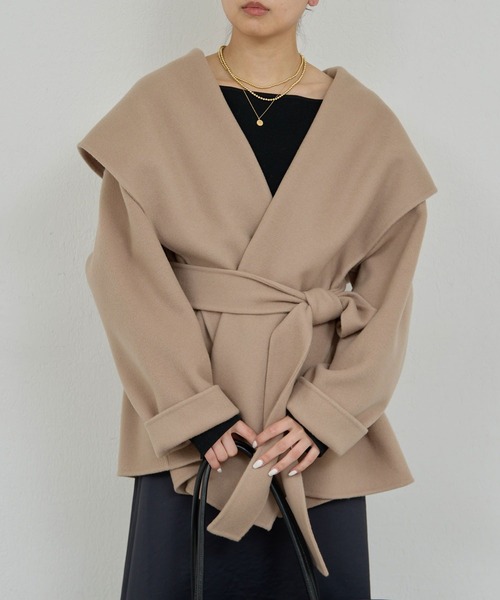 GALLARDAGALANTE（ガリャルダガランテ）の「リバーショールコート（その他アウター・レディース・ライトグレー/キャメル/イエロー・FREE）」の4枚目の写真