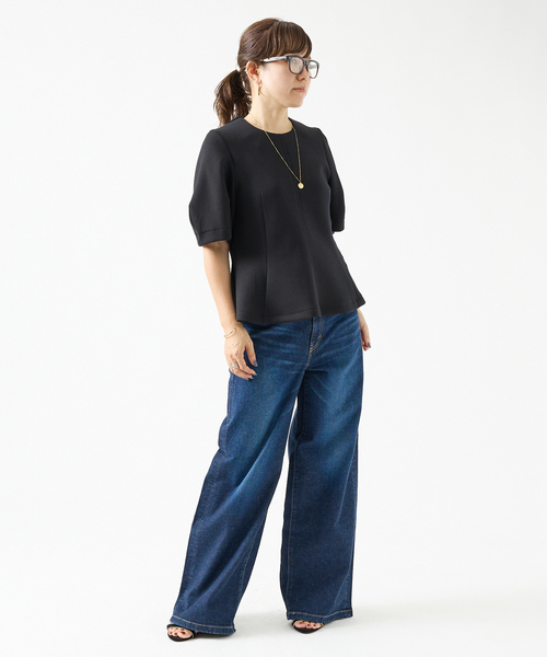 DESIGNWORKS（デザインワークス）の「フォルムプルオーバー（Tシャツ/カットソー・レディース・ブラック/アイボリー・38）」の11枚目の写真