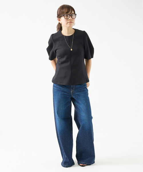 DESIGNWORKS（デザインワークス）の「フォルムプルオーバー（Tシャツ/カットソー・レディース・ブラック/アイボリー・38）」の12枚目の写真