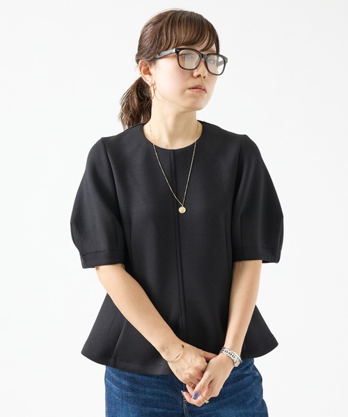 DESIGNWORKS（デザインワークス）の「フォルムプルオーバー（Tシャツ/カットソー・レディース・ブラック/アイボリー・38）」の5枚目の写真