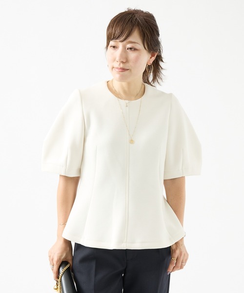 DESIGNWORKS（デザインワークス）の「フォルムプルオーバー（Tシャツ/カットソー・レディース・ブラック/アイボリー・38）」の8枚目の写真