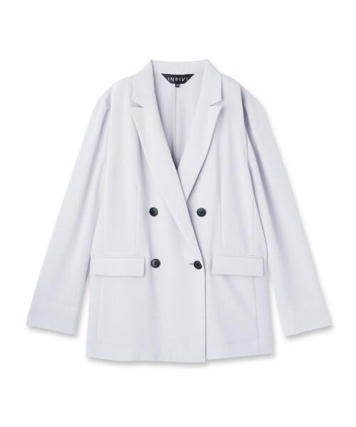 INDIVI（インディヴィ）の「【着る日傘／遮熱／UVケア】ダブルジャケット（テーラードジャケット・レディース・ライトグレー/ネイビー・05/13/15 /19/36/38/40）」の3枚目の写真