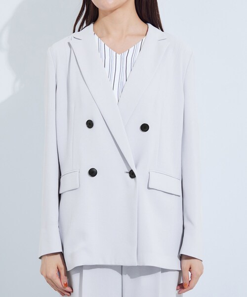INDIVI（インディヴィ）の「【着る日傘／遮熱／UVケア】ダブルジャケット（テーラードジャケット・レディース・ライトグレー/ネイビー・05/13/15 /19/36/38/40）」の12枚目の写真