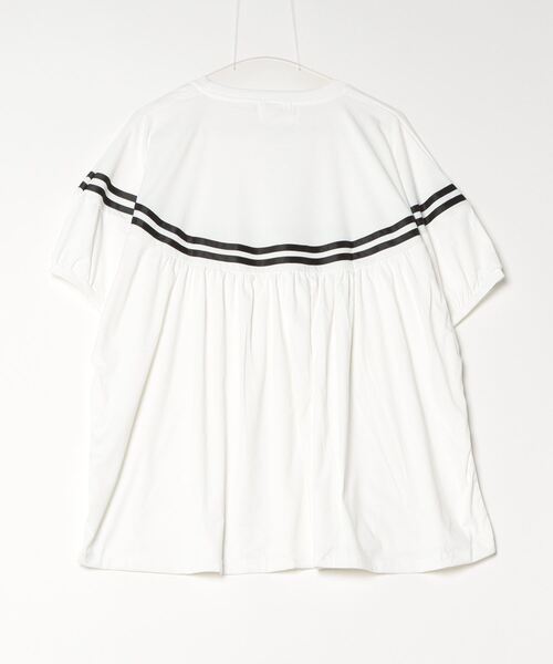 SallyLunn(サリーラン)の「【ラフに着られる旬シルエット】切り替えライントップス(Tシャツ/カットソー・レディース・ホワイト/ブラック・MEDIUM/LARGE)」の3枚目の写真