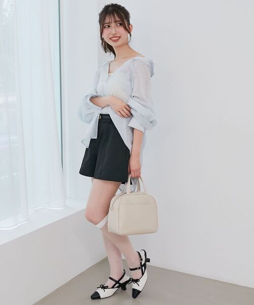 MAJESTIC LEGON(マジェスティックレゴン)の「2wayミディシャツ(シャツ/ブラウス・レディース・アイボリー/ブルー/ピンク・MEDIUM)」の6枚目の写真