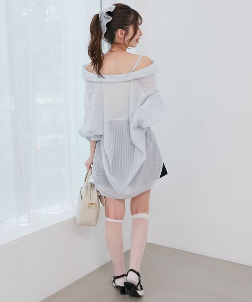 MAJESTIC LEGON(マジェスティックレゴン)の「2wayミディシャツ(シャツ/ブラウス・レディース・アイボリー/ブルー/ピンク・MEDIUM)」の7枚目の写真
