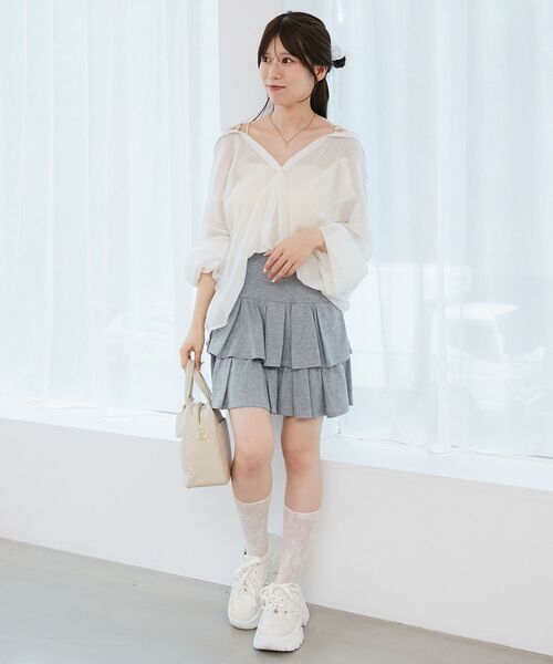 MAJESTIC LEGON(マジェスティックレゴン)の「2wayミディシャツ(シャツ/ブラウス・レディース・アイボリー/ブルー/ピンク・MEDIUM)」の12枚目の写真