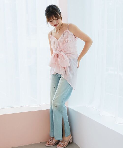 MAJESTIC LEGON(マジェスティックレゴン)の「2wayミディシャツ(シャツ/ブラウス・レディース・アイボリー/ブルー/ピンク・MEDIUM)」の20枚目の写真