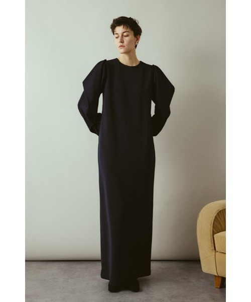 Drape sleeve cut dress ドレープスリーブカットドレス（ワンピース