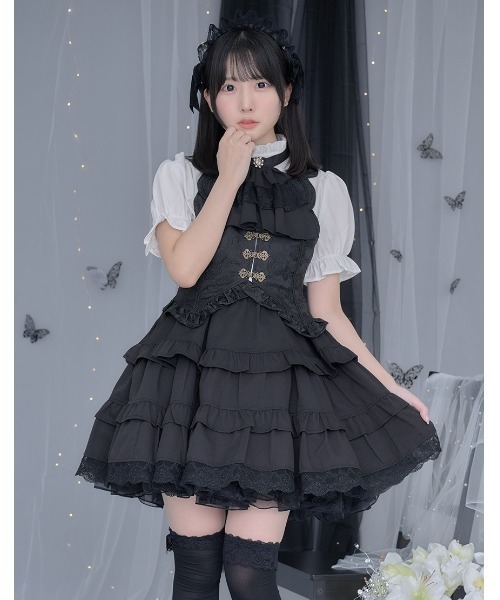 イルイルイル クラロリ地雷ちゃんの微睡ドールワンピ ブラック ililil/イルイルイル』【クラロリ地雷ちゃんの微睡ドールワンピ