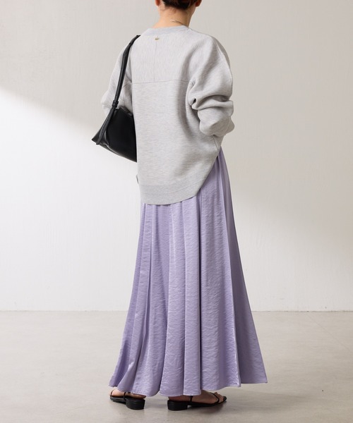 COLLAGE GALLARDAGALANTE（コラージュガリャルダガランテ）の「シルキーサテンフレアスカート（スカート・レディース・グレー/パープル・FREE）」の12枚目の写真